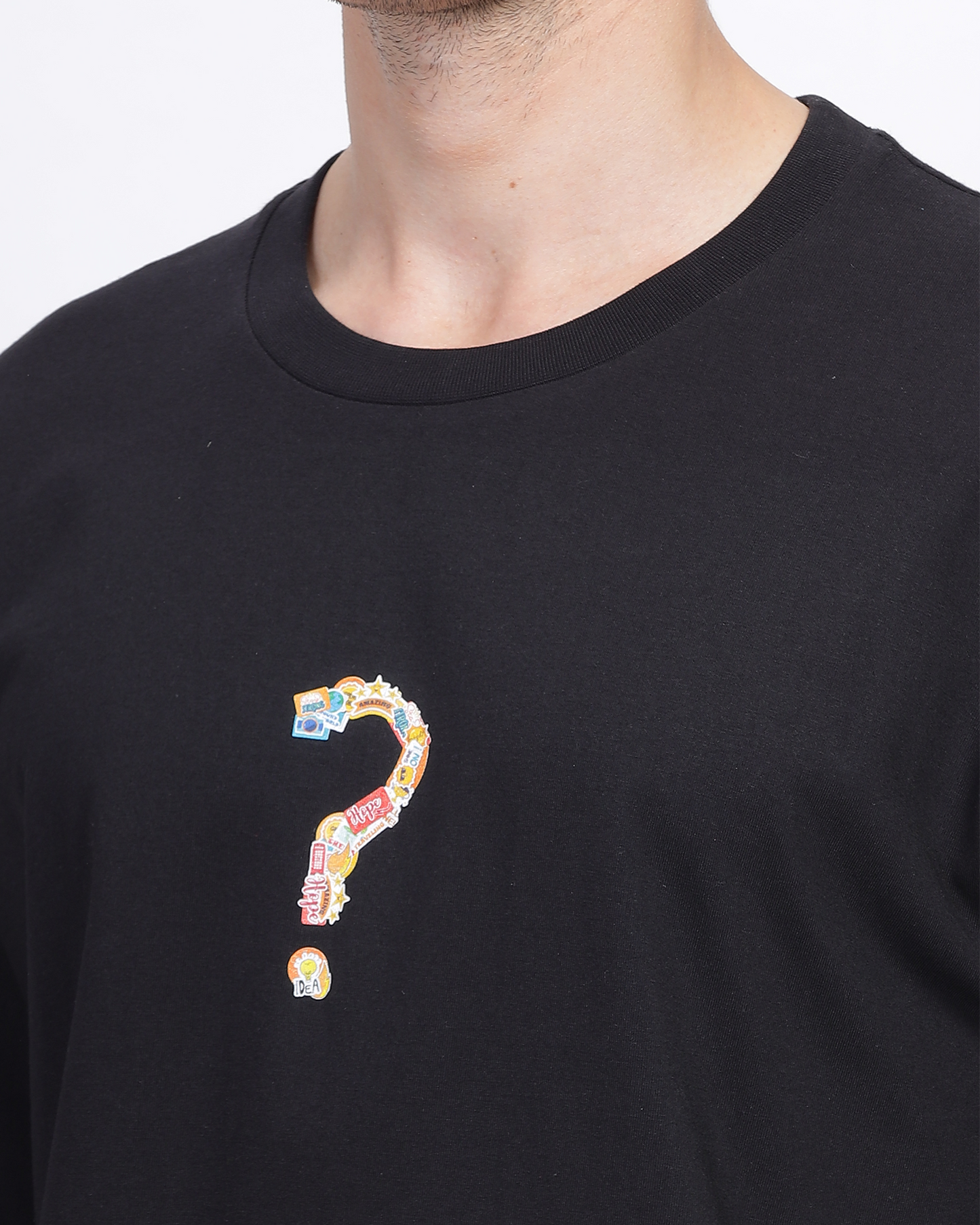 Black True Oversized Fit Printed T-shirt for Men