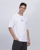White True Oversized Fit Printed T-shirt for Men