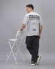 Grey Melange True Oversized Fit Printed T-shirt  for Men 
