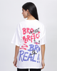 White Oversized Fit Printed T-shirt