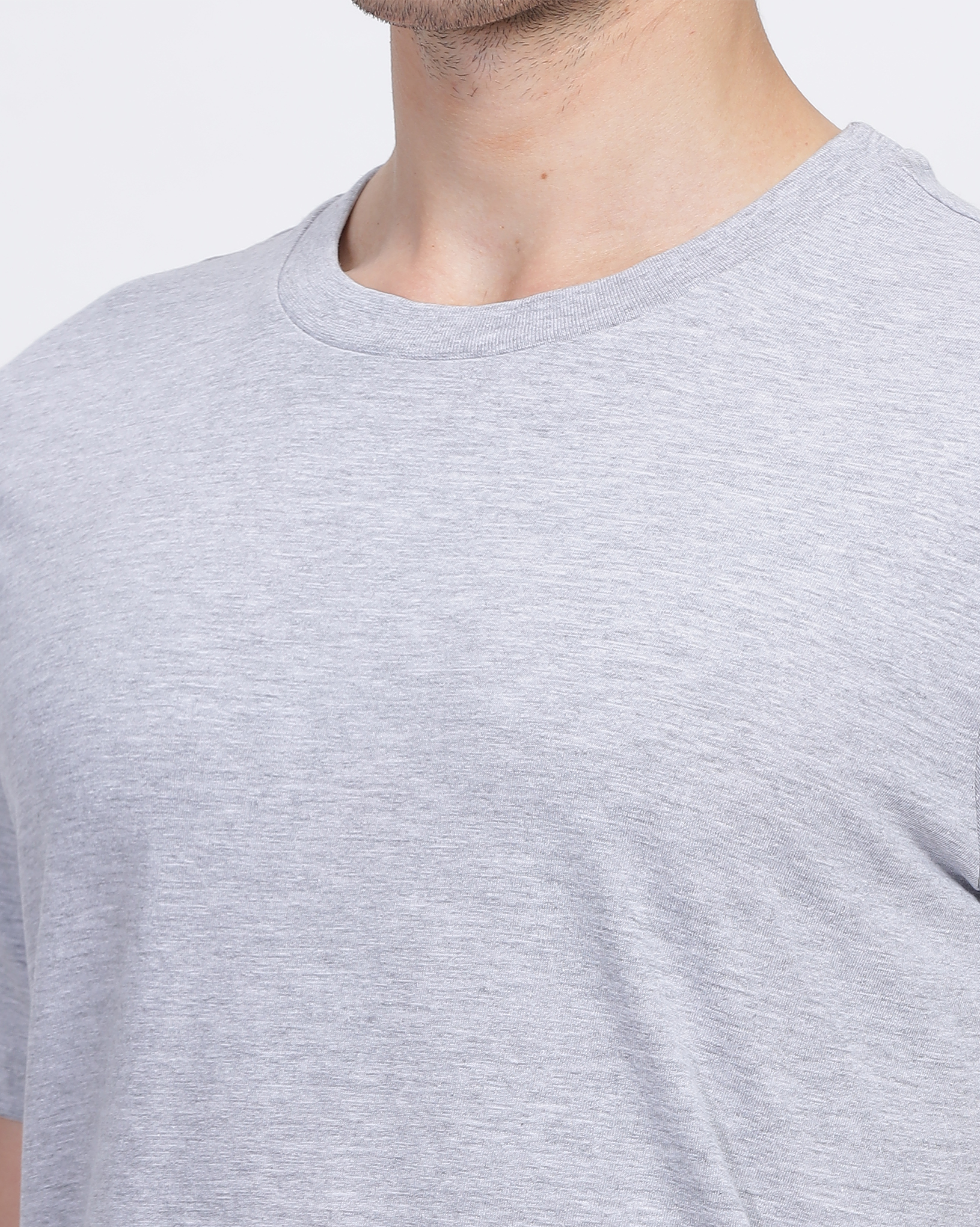 Grey Regular Fit Printed T-shirt for Men 