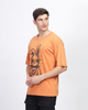 Rust Oversized Fit Front Printed T-shirt