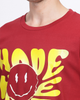 Deep Red True Oversized Fit Printed T-shirt for Men
