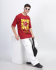Deep Red True Oversized Fit Printed T-shirt for Men