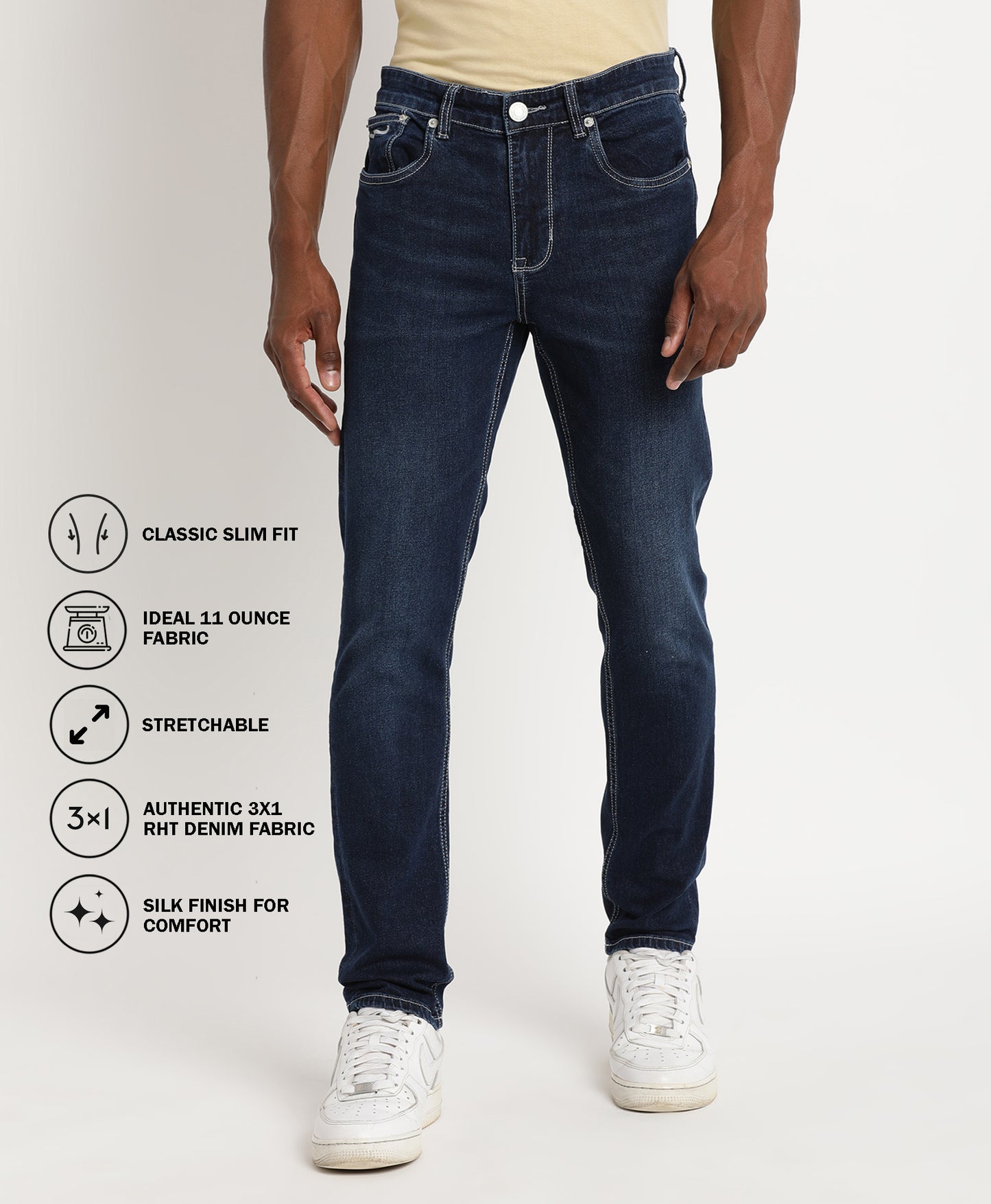 Blue Slim-fit Jeans for Men 