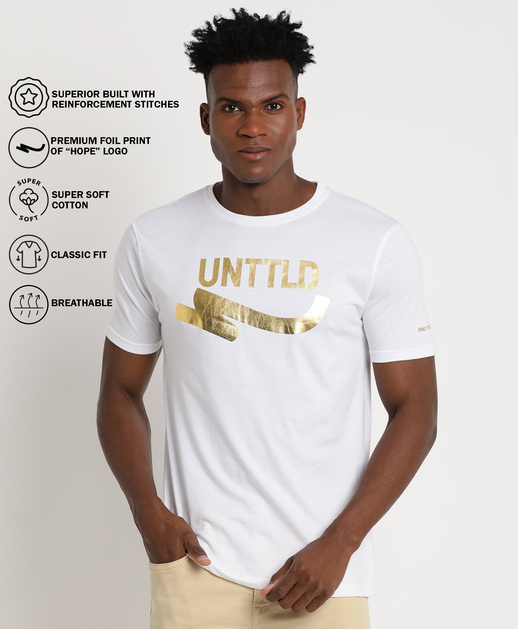 White Sim-fit T-Shirt for Men 