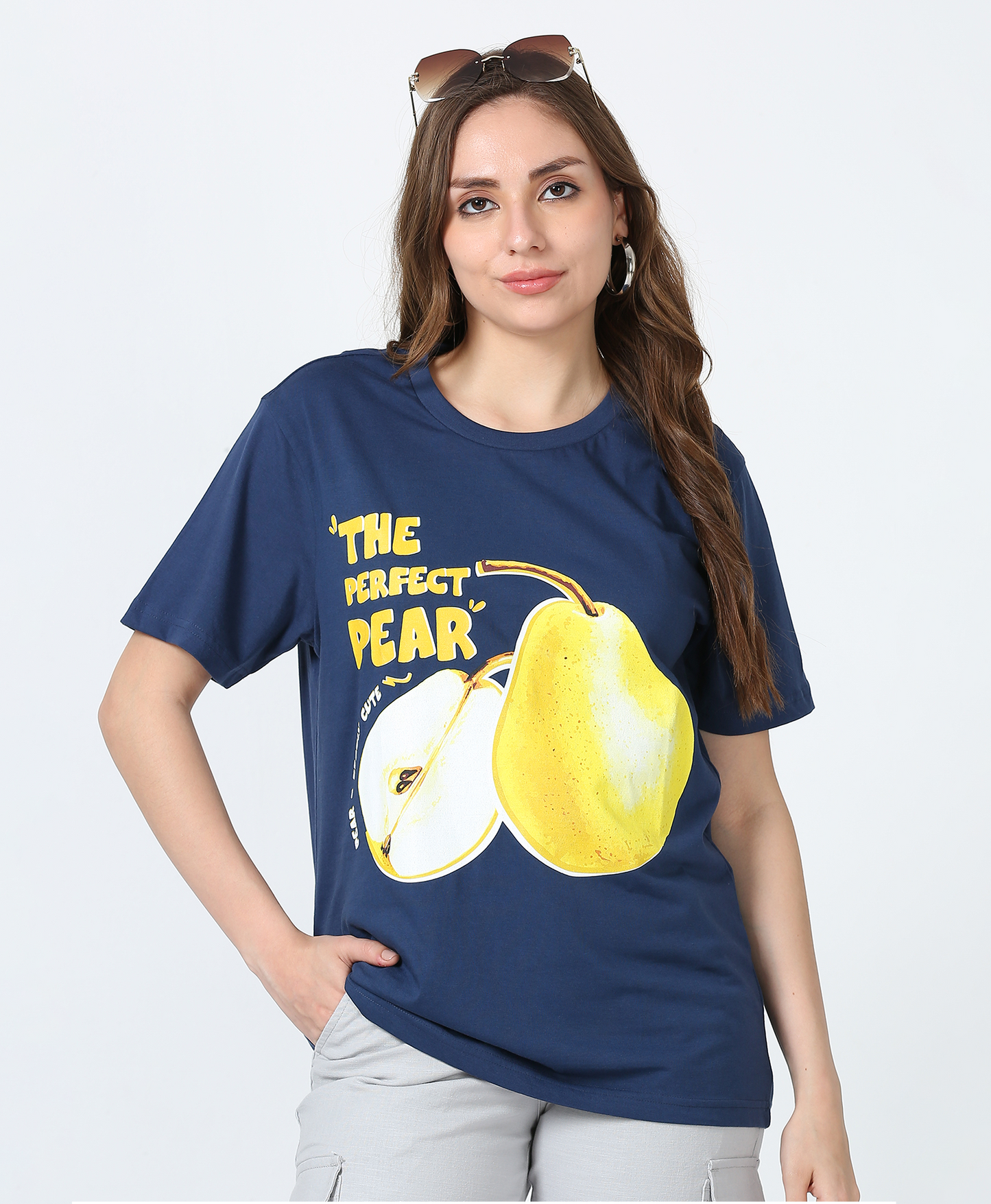 Navy Regular Fit Front Printed Couple T-Shirts