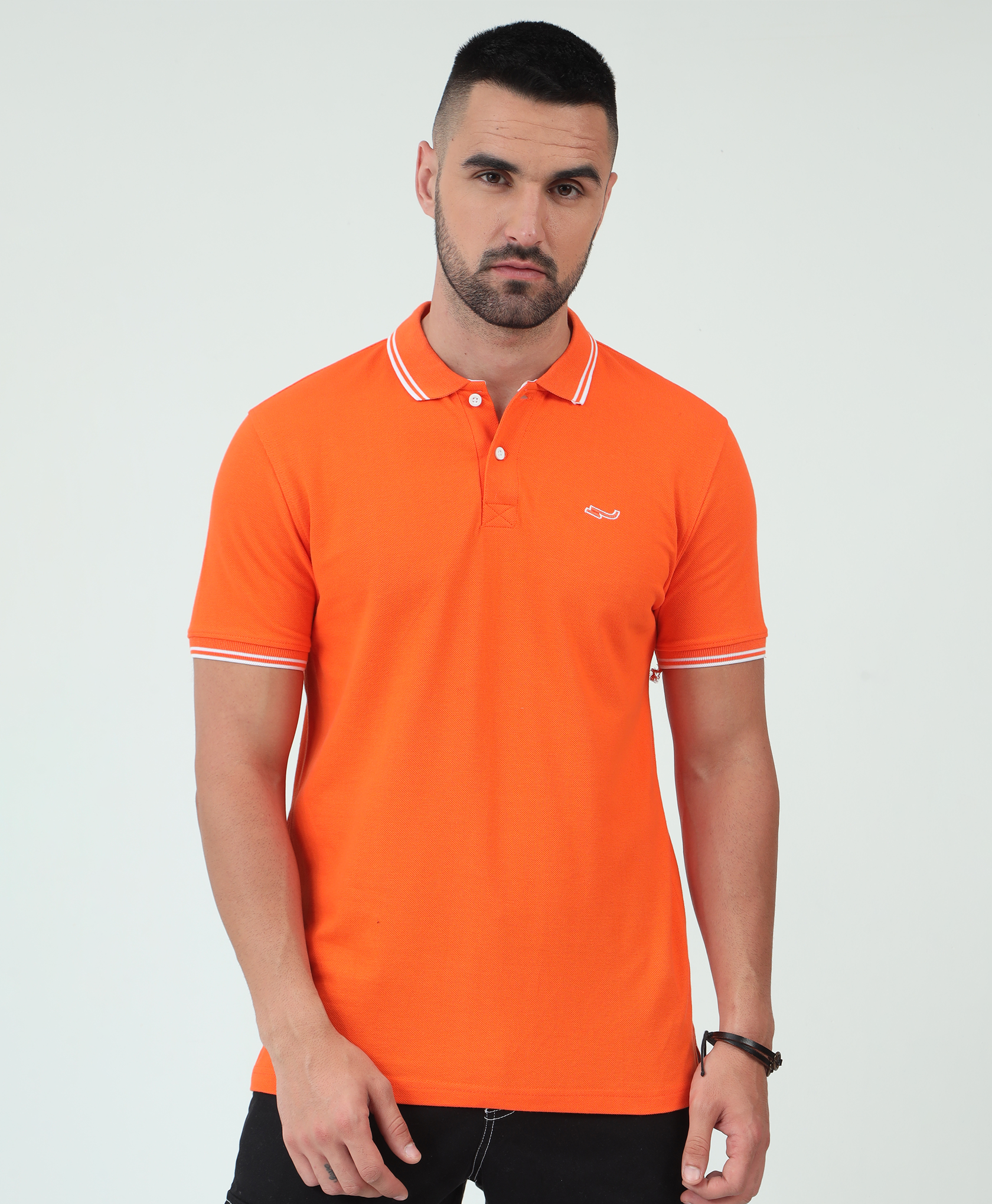 Orange Back printed Polo T-Shirt