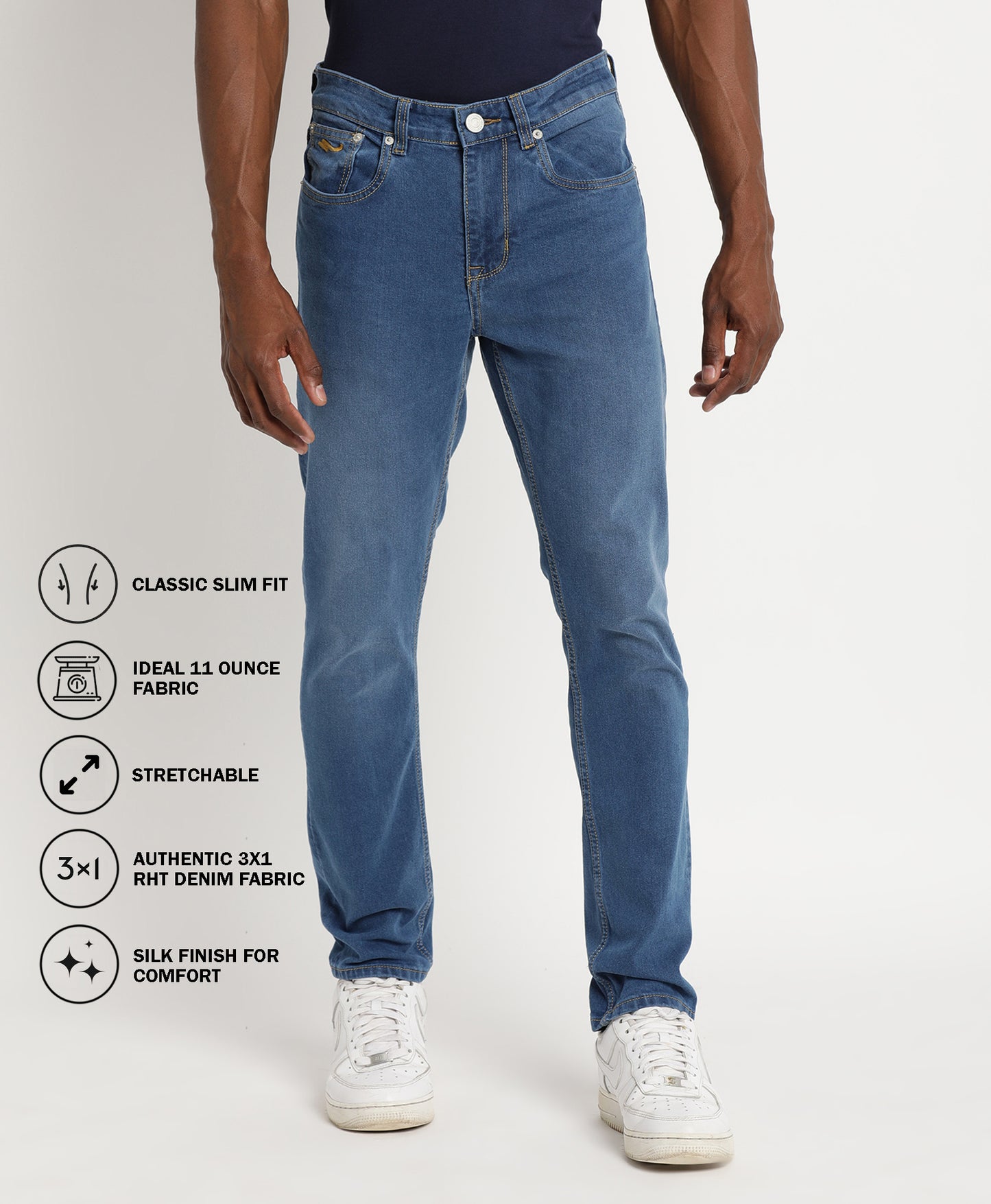 Blue Slim-fit Jeans for Men 
