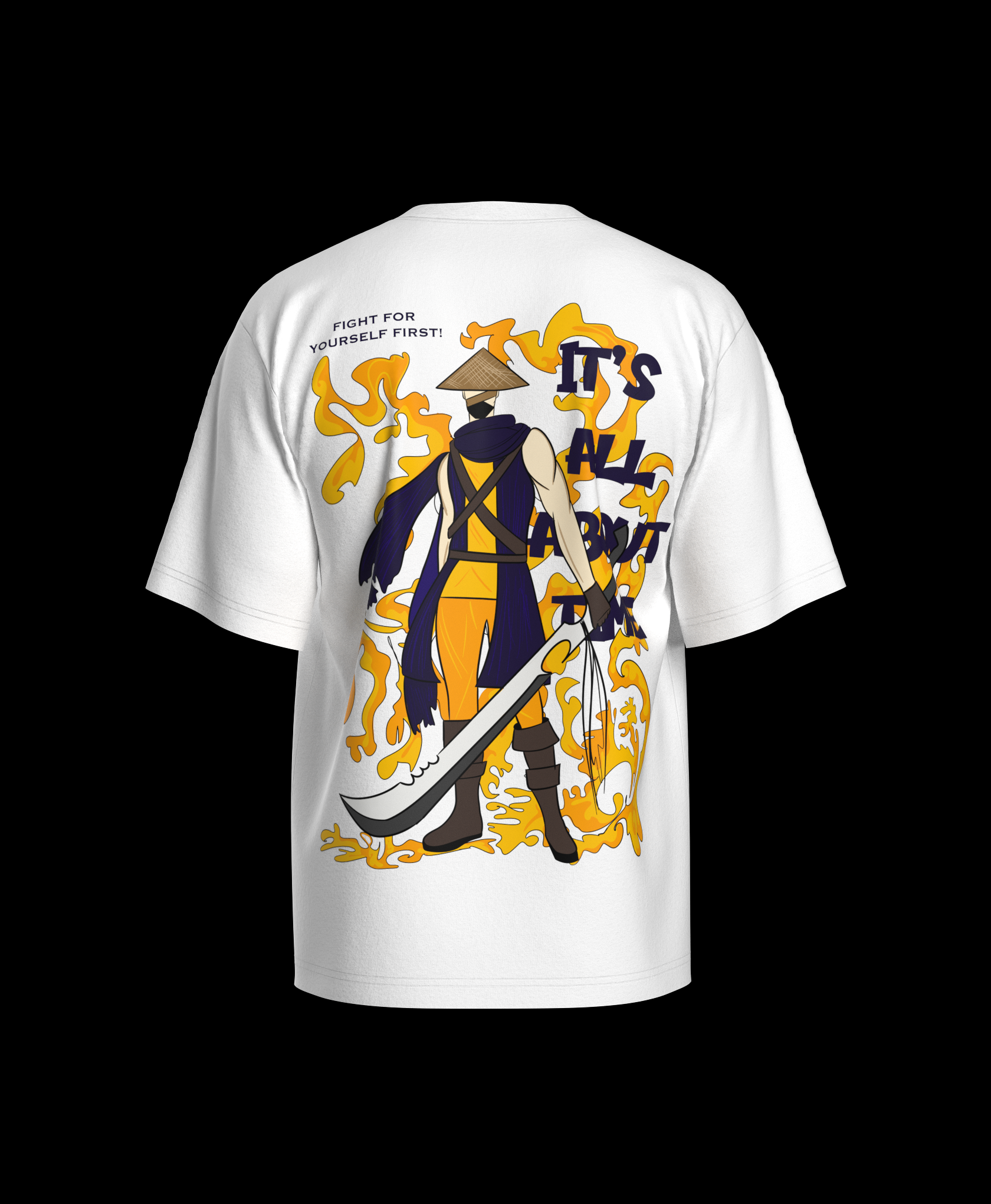 Anime Samurai Oversized Printed T-shirt