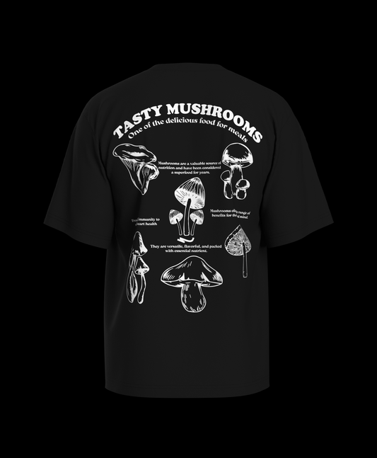 Tasty Mushrooms Oversized Printed T-shirt