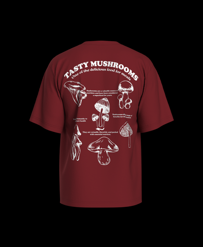 Tasty Mushrooms Oversized Printed T-shirt