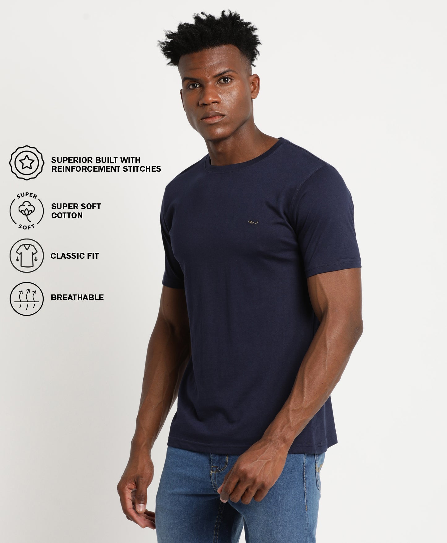 Navy Slim-fit T-Shirt for Men 