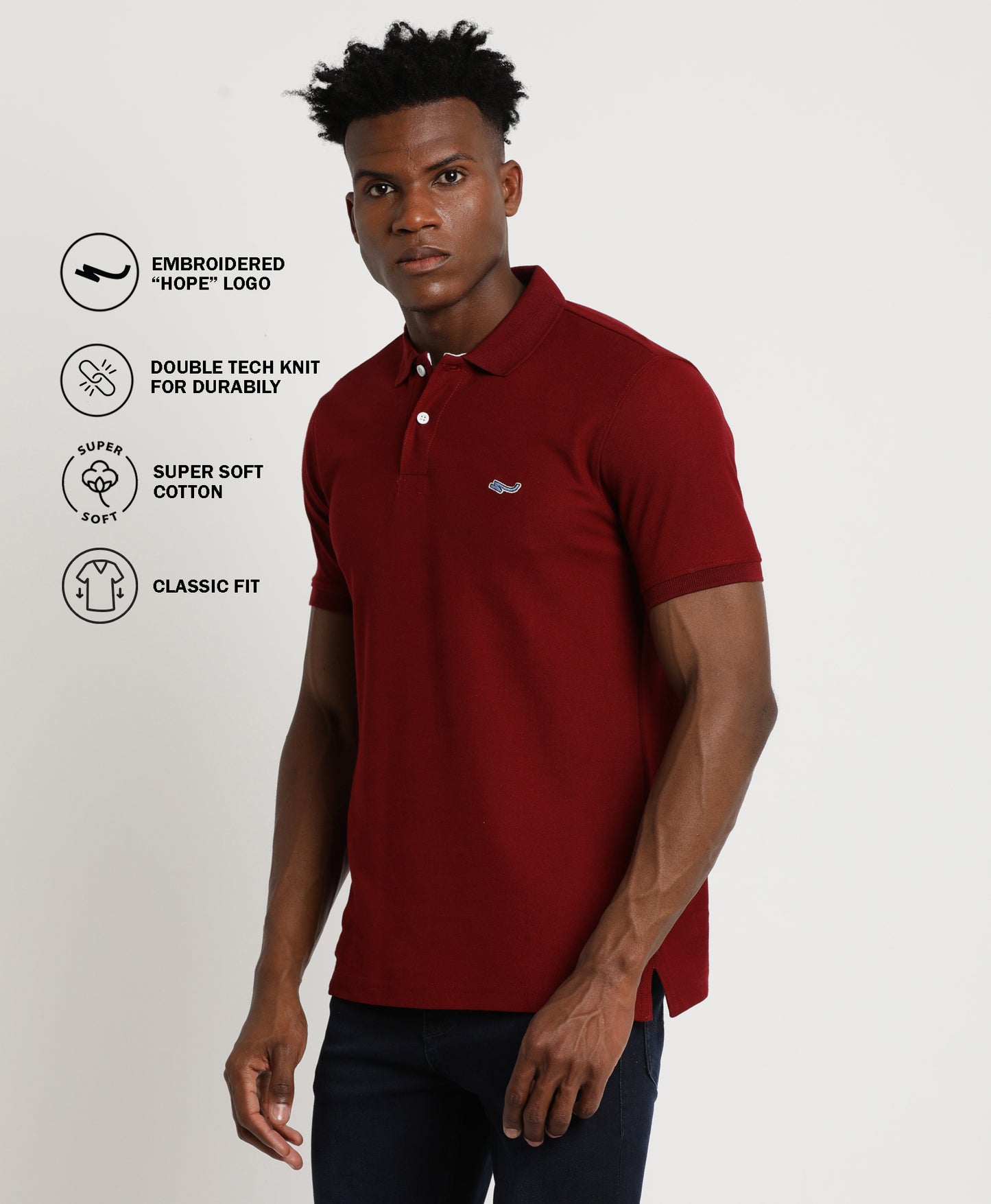 Deep Red Polo T-Shirt for Men 