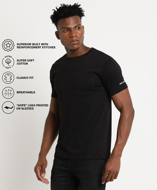 Black Slim-fit T-Shirt for Men 