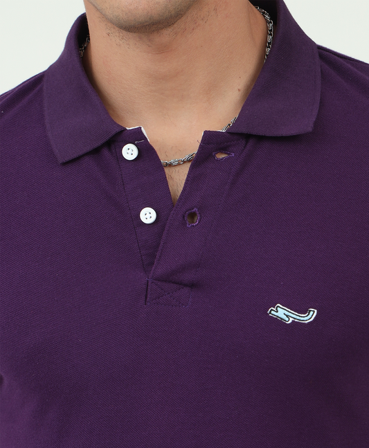 Purple Back printed Polo T-Shirt