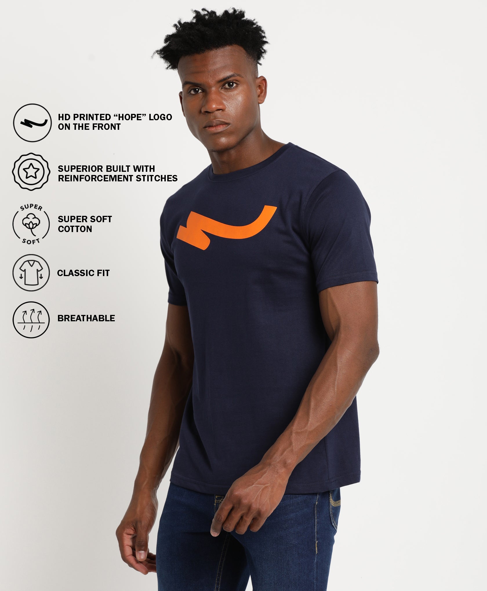 Navy Slim-fit T-Shirt for Men 