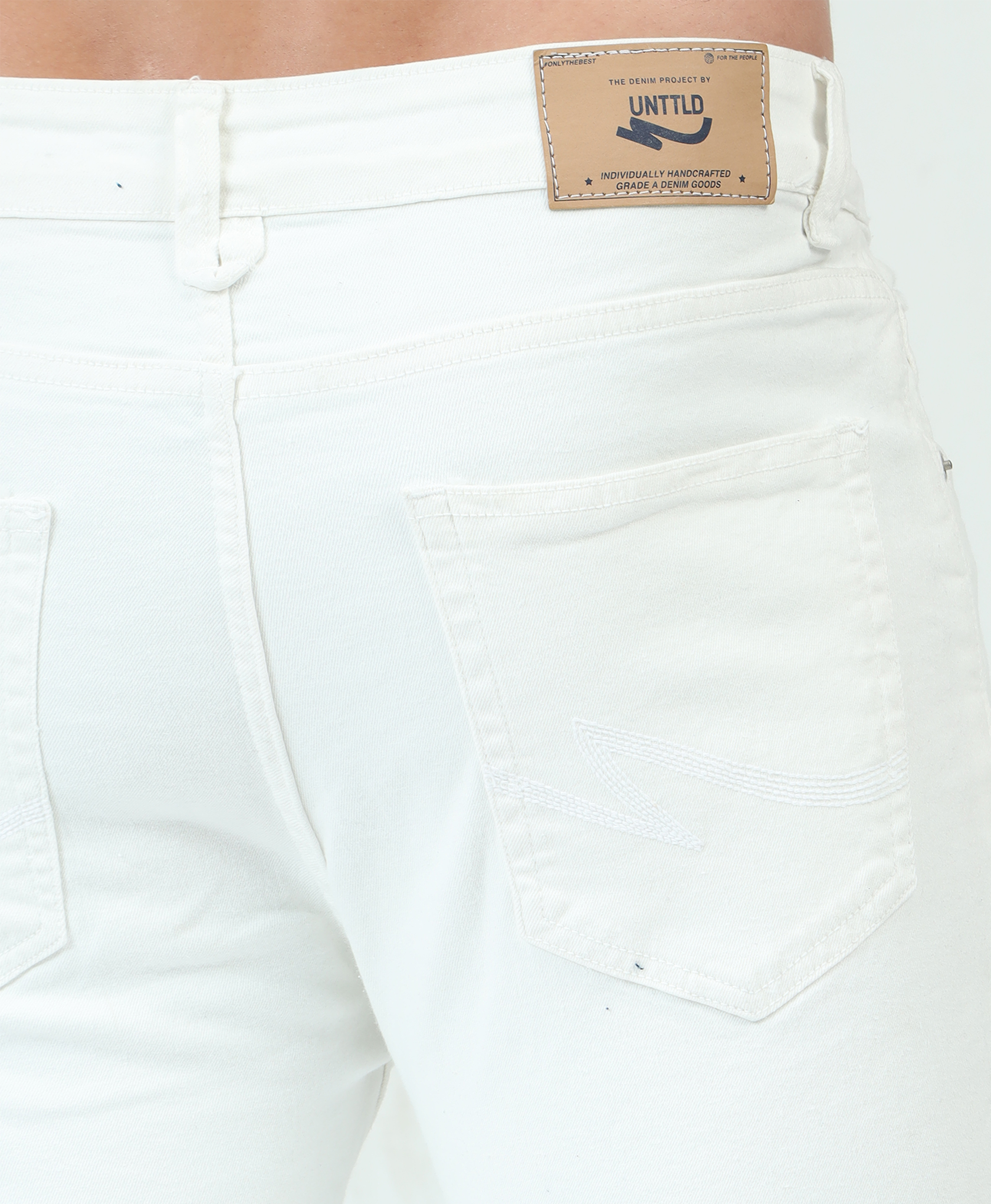 Printed White Slim-fit Jeans