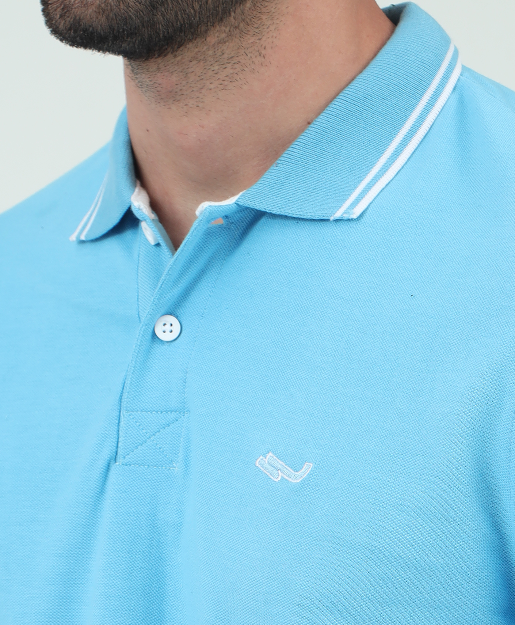 Sky Blue Back printed Polo T-Shirt