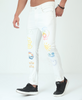 Printed White Slim-fit Jeans