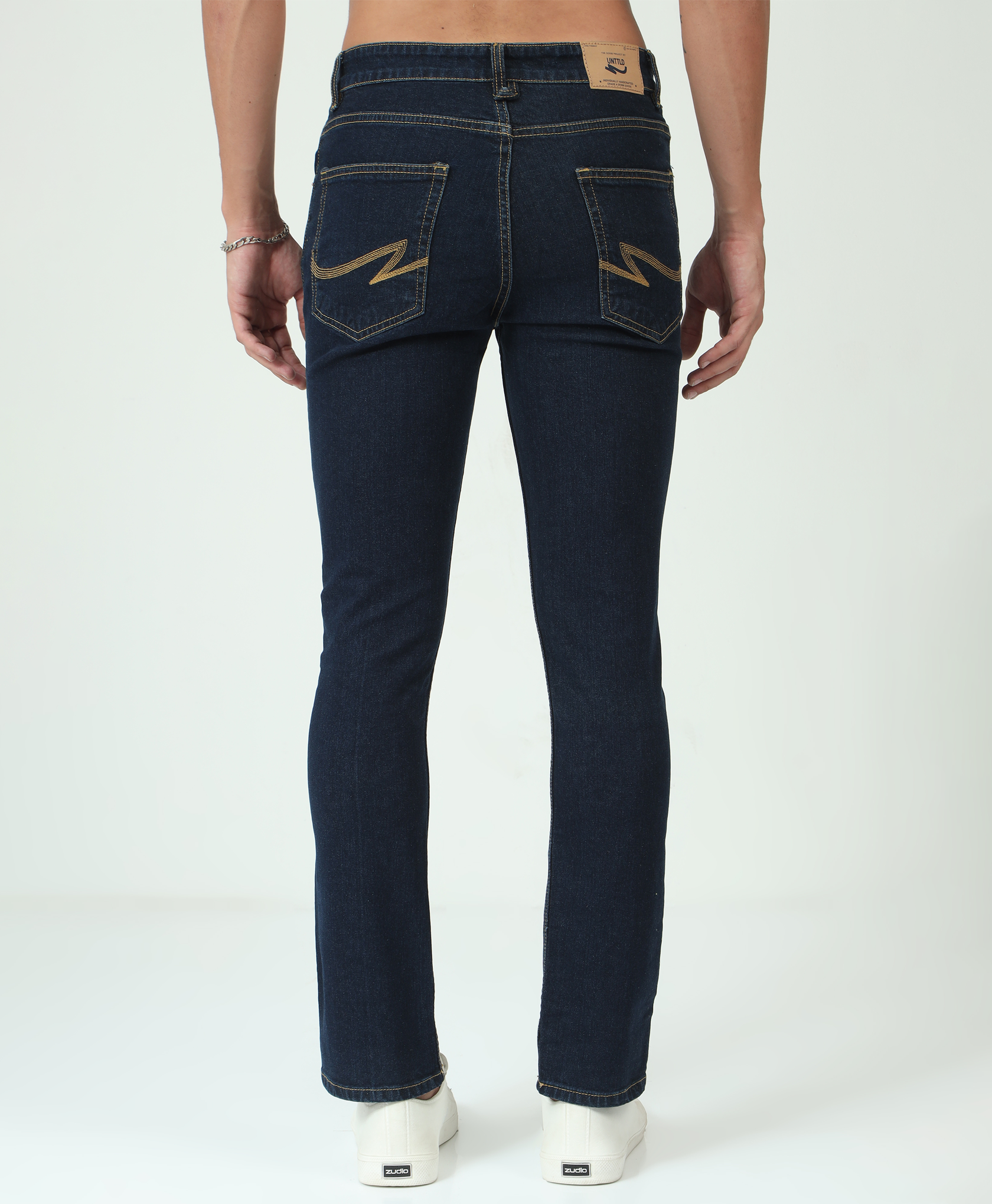 Distressed Medium Blue Slim-fit Jeans