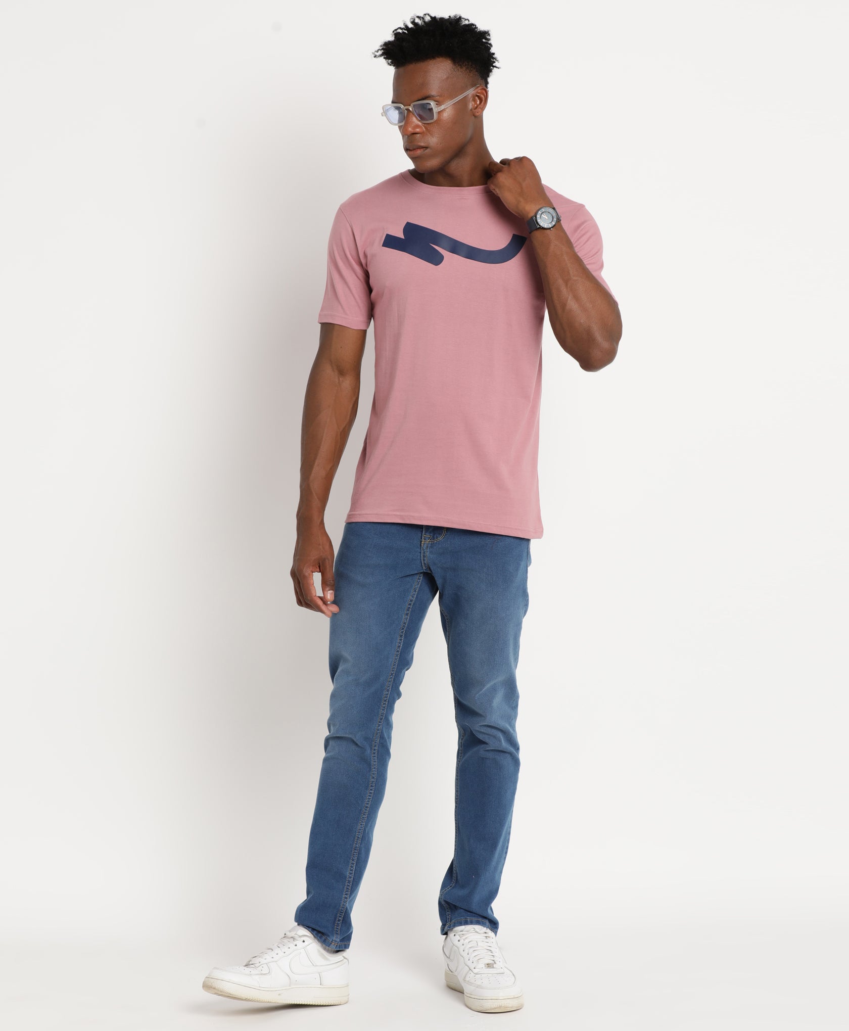 Mauve Slim-fit T-Shirt for Men 