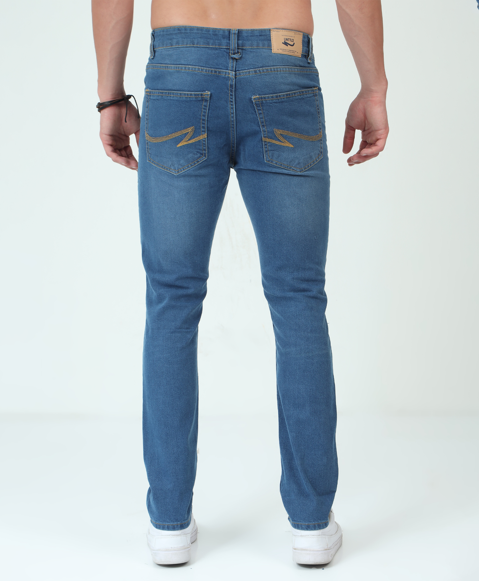 Distressed Light Blue Slim-fit Jeans