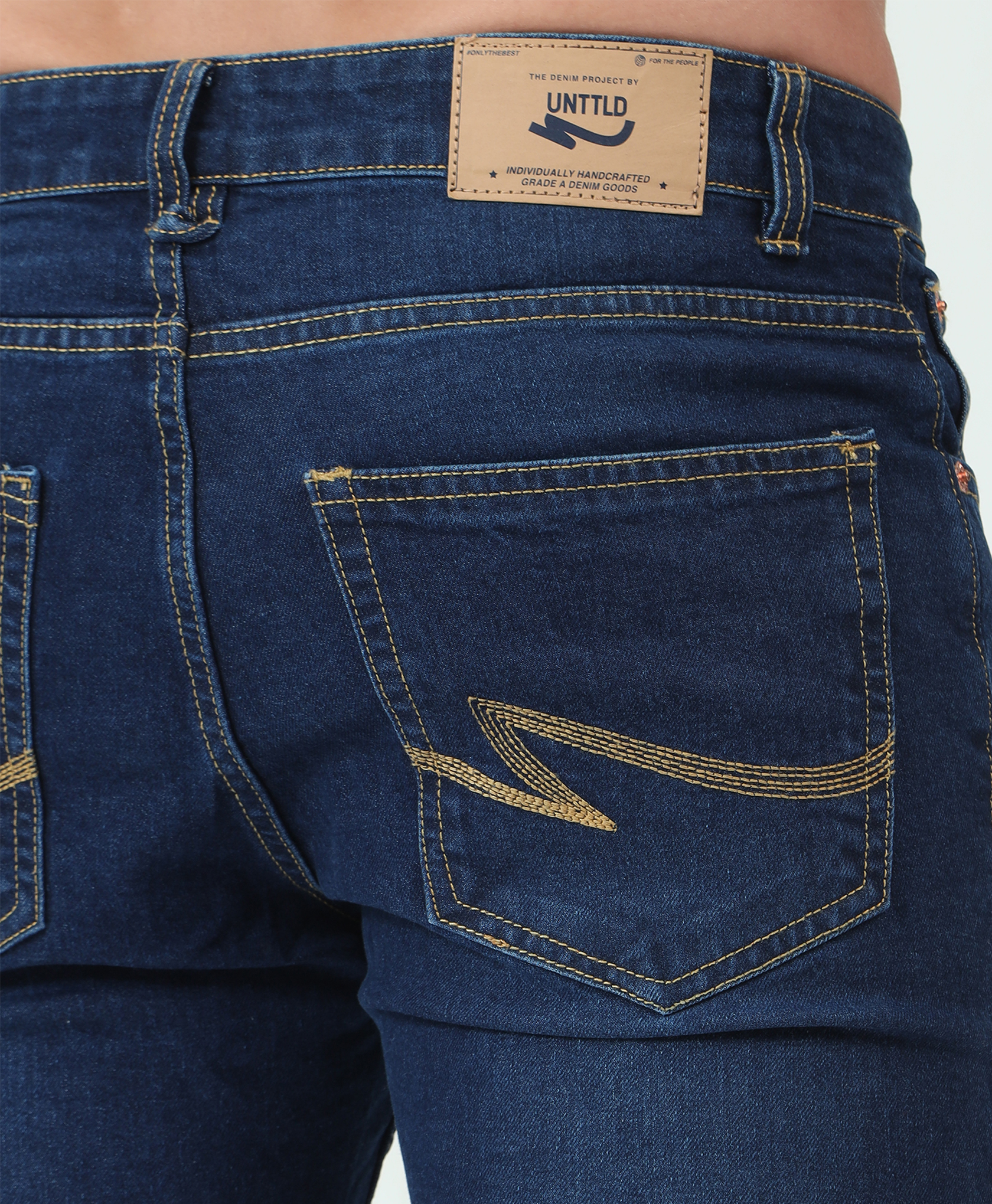 Distressed Medium Blue Slim-fit Jeans