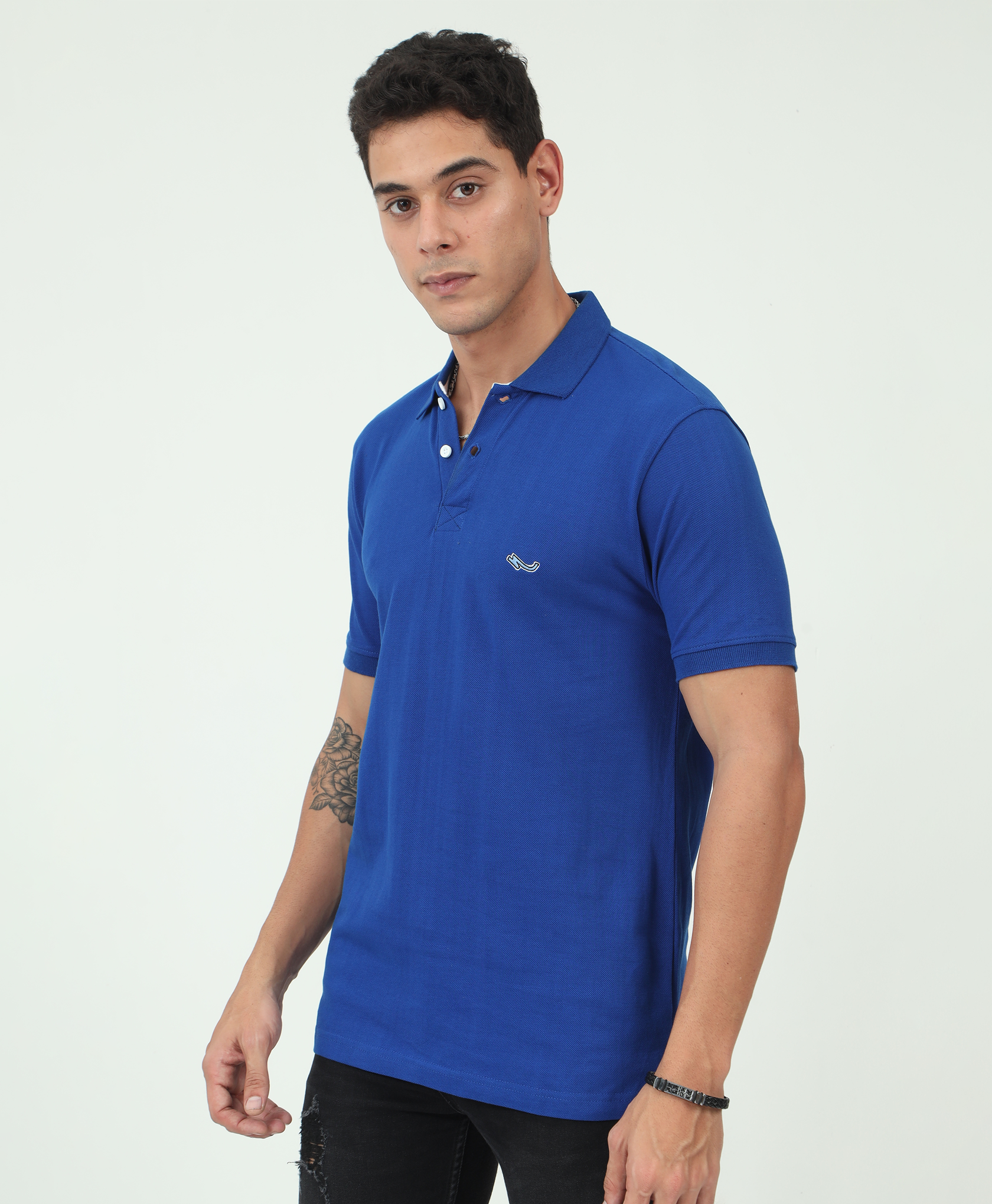 Blue Back printed Polo T-Shirt