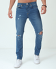 Distressed Light Blue Slim-fit Jeans