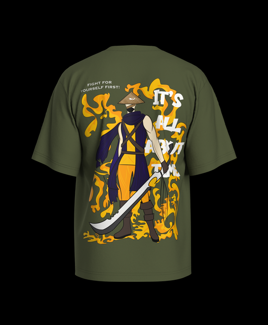 Anime Samurai Oversized Printed T-shirt