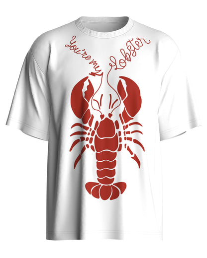 White Oversized Front Printed Unisex T- Shirt