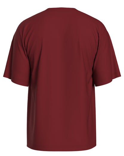 Maroon Oversized Front Printed Unisex T- Shirt