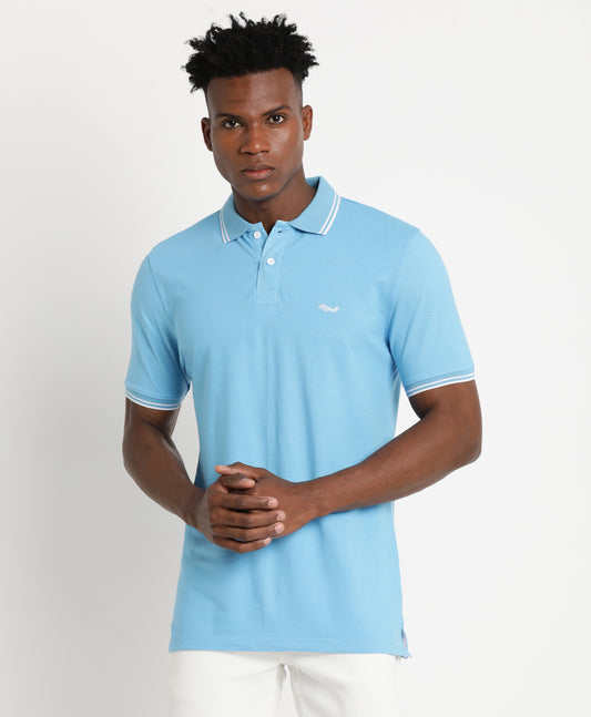 Aqua Blue Polo T-Shirt for Men 