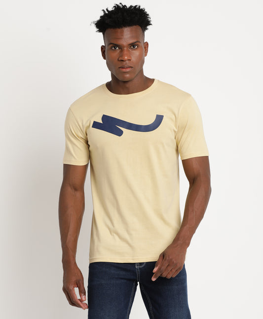 Beige Slim-fit T-Shirt for Men 