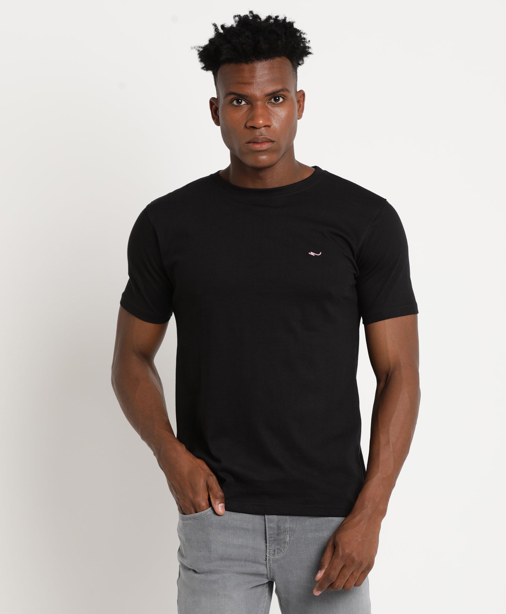 Black Slim-fit T-Shirt for Men 