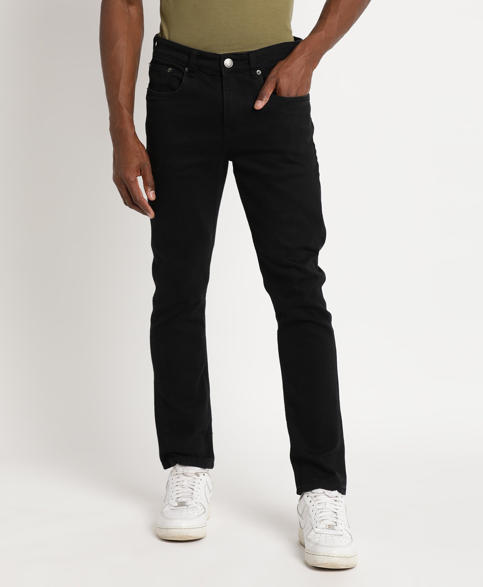 Black Slim-fit Jeans for Men 