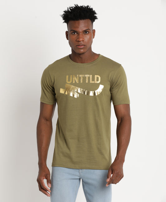 Olive Slim-fit T-Shirt for Men 