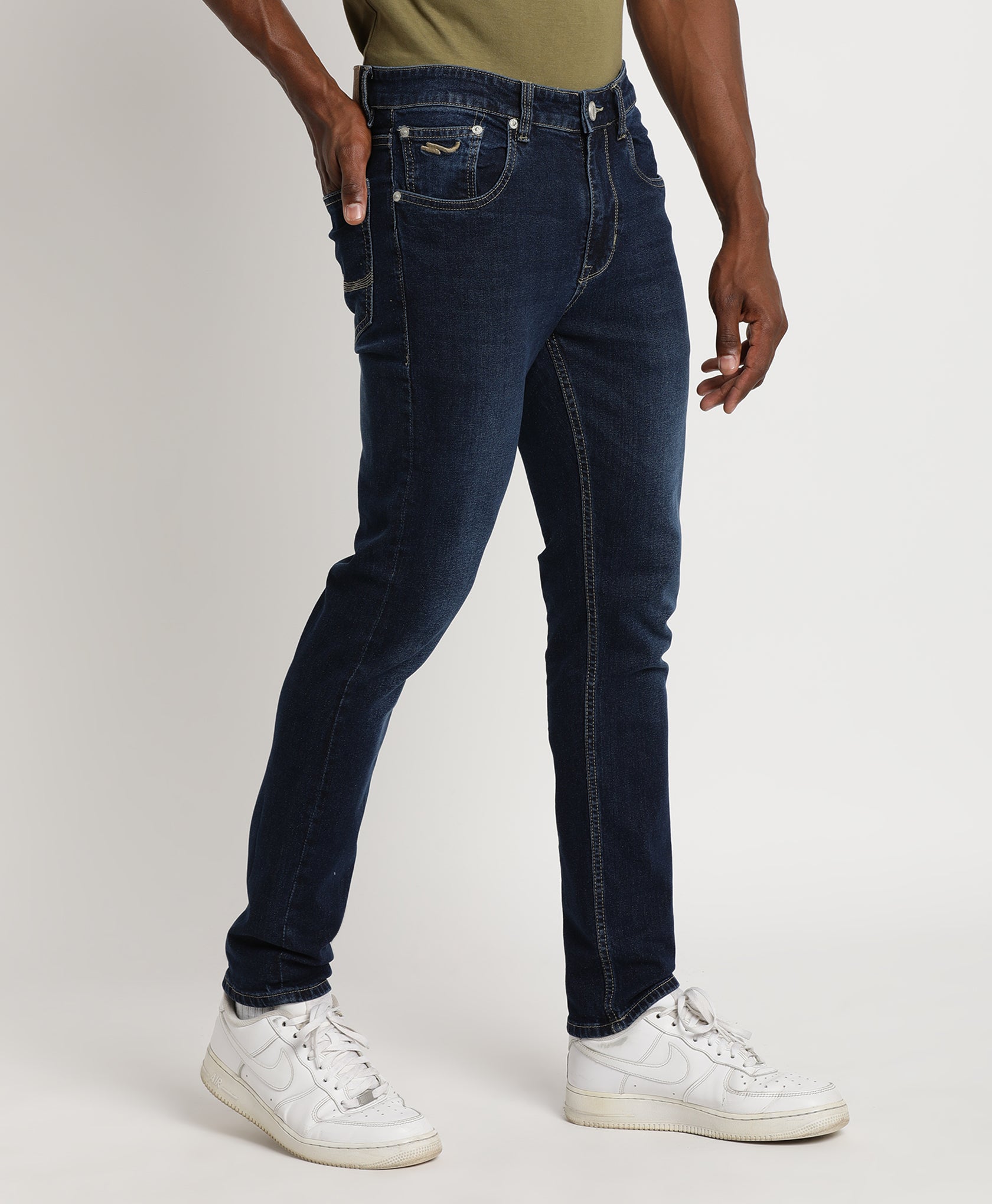 Dark Navy Slim-fit Jeans for Men