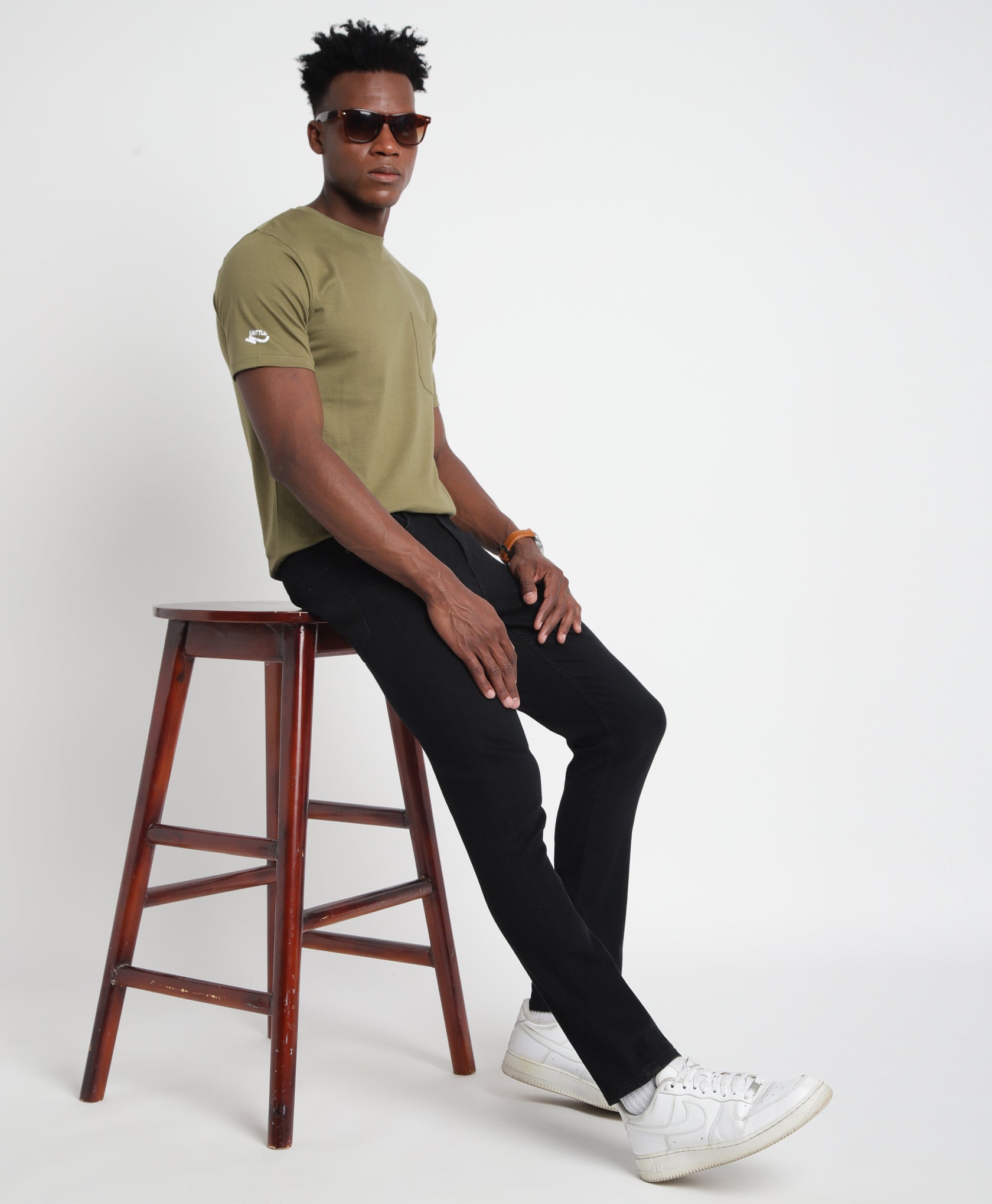 Olive Slim-fit T-Shirt for Men 