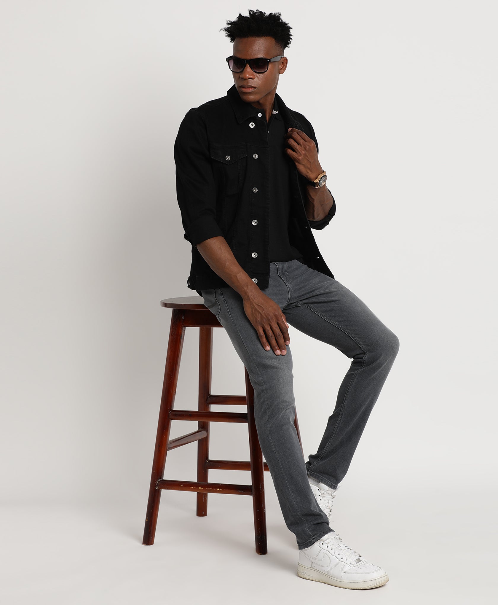 Grey Slim-fit Jeans for Men 