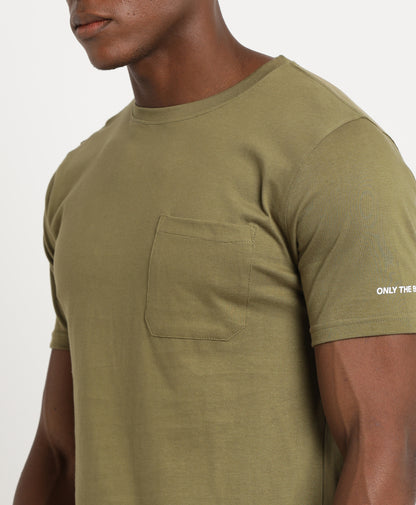 Olive Slim-fit T-Shirt for Men 