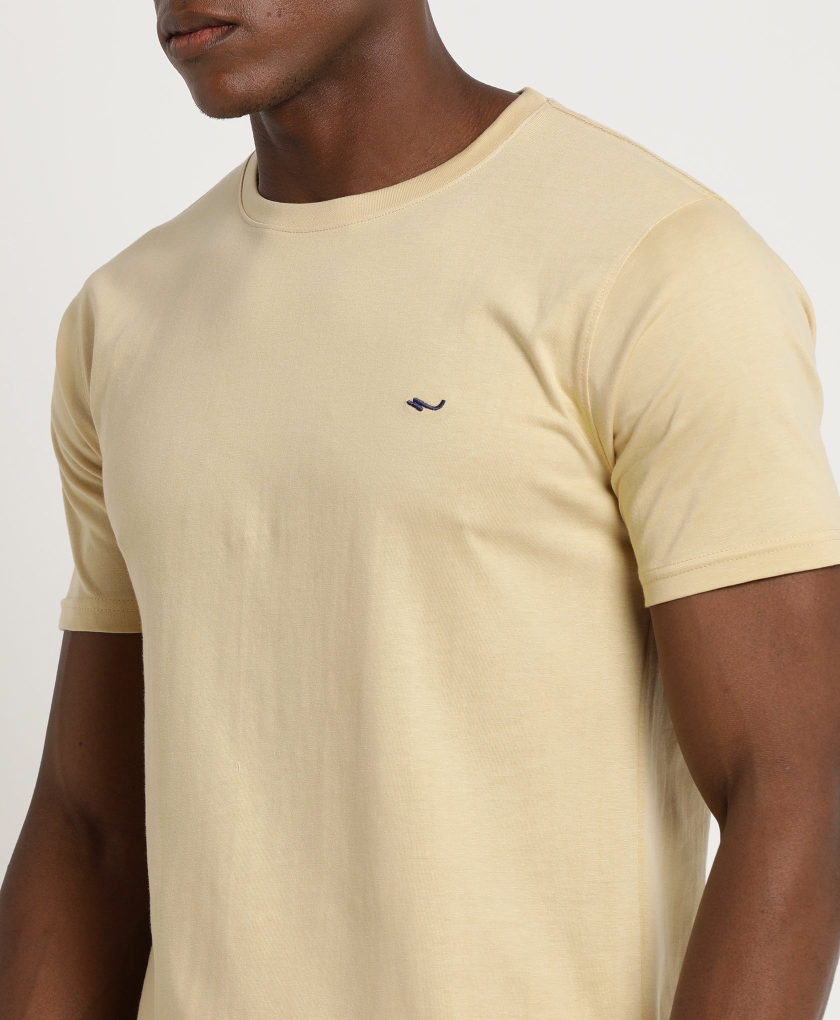 Beige Slim-fit T-Shirt for Men 